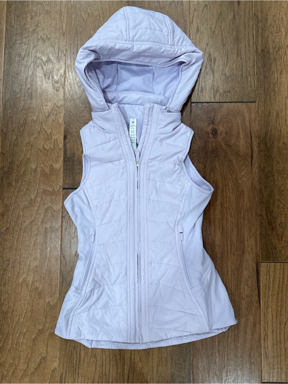 Lululemon Light Lavender Quilted Hooded Vest for Women